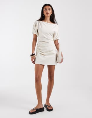 Bronze Snake Margarita Mini Dress In White