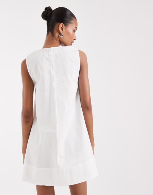 Bronze Snake Sydney smock mini dress in white, 4 of 4