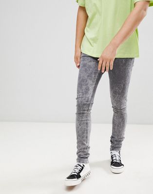 Brooklyn Supply Co – Grå jeans med muscle fit och syratvättad look
