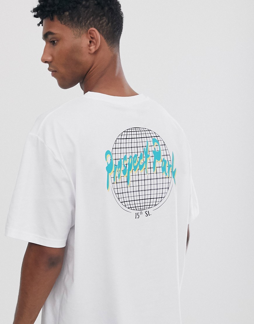 Brooklyn Supply Co oversized t-shirt with back print in white