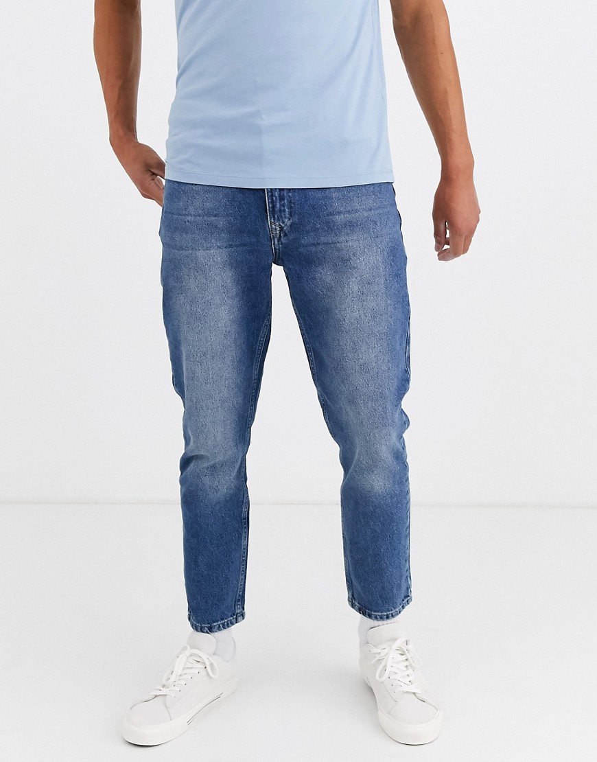 Brooklyn Supply Co - Ruimvallende skate-fit jeans in lichtblauw met wassing-Grijs