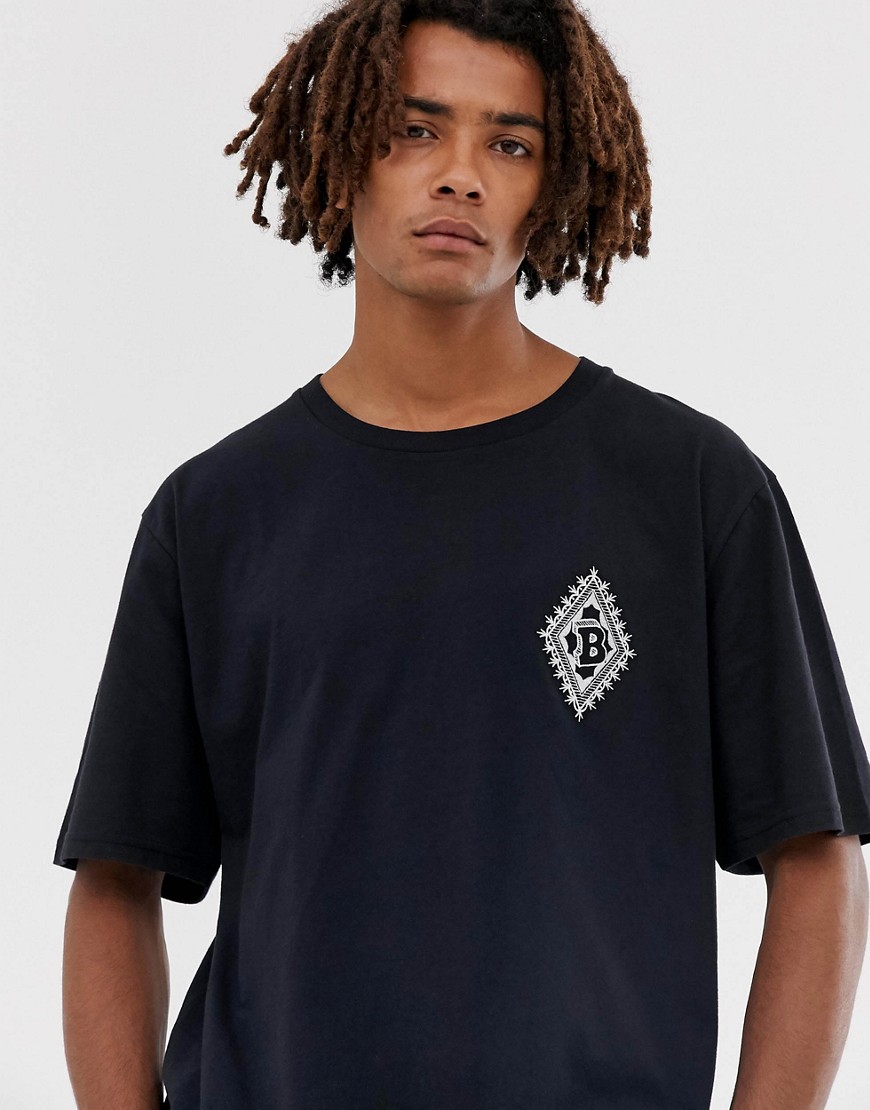 Brooklyn Supply Co – Svart t-shirt i extrem oversize-modell med motiv