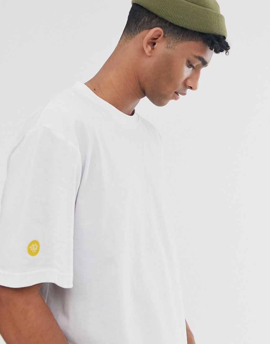 Brooklyn Supply Co - T-shirt oversize bianca con etichetta con logo-Bianco
