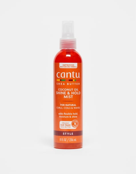 Bruma con fijación y brillo de aceite de coco con manteca de karité para cabello natural de 237 ml de Cantu - view 1