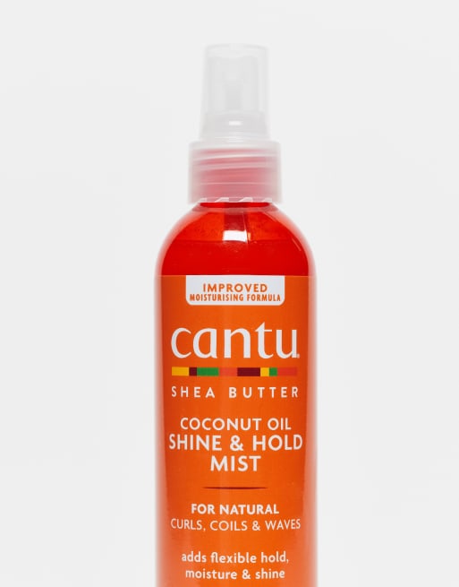Bruma con fijación y brillo de aceite de coco con manteca de karité para cabello natural de 237 ml de Cantu, 4 de 4