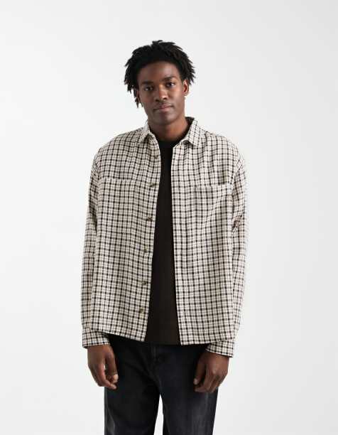 Brun oversized skjorte med tern fra ASOS DESIGN - view 1