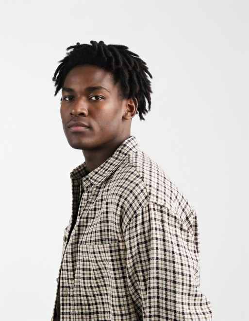 Brun oversized skjorte med tern fra ASOS DESIGN, 4 af 5