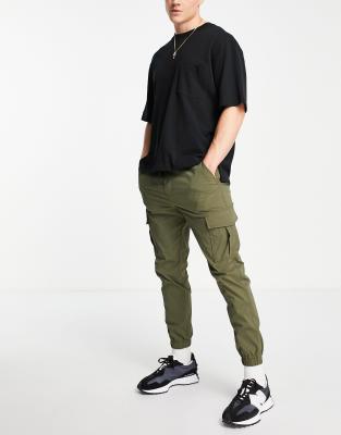 Брюки-карго Брюки карго цвета хаки Jack & Jones Intelligence-Зеленый цвет