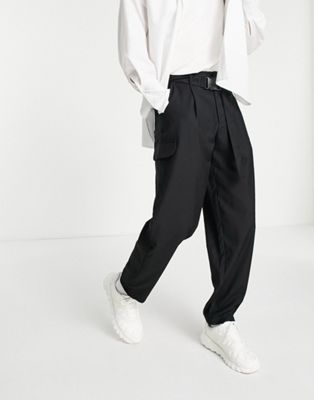 фото Брюки в утилитарном стиле с широкими штанинами и складками rudie-черный цвет bando