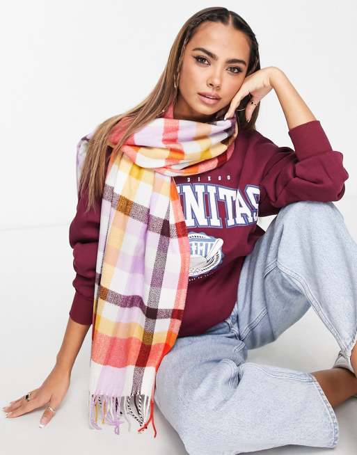 Bufanda a cuadros tonos con flecos de Boardmans | ASOS