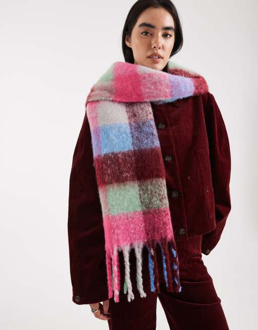 Bufanda a cuadros vichy de colores estilo manta de Threadbare