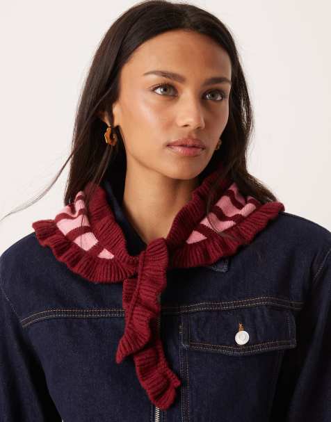 Bufanda a rayas multicolores con volante de ASOS DESIGN - view 1