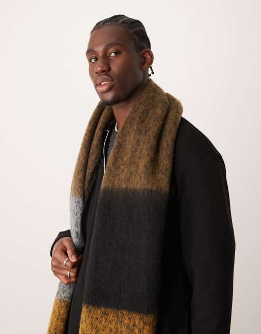 Bufanda a rayas tipo manta de punto mullido de ASOS DESIGN