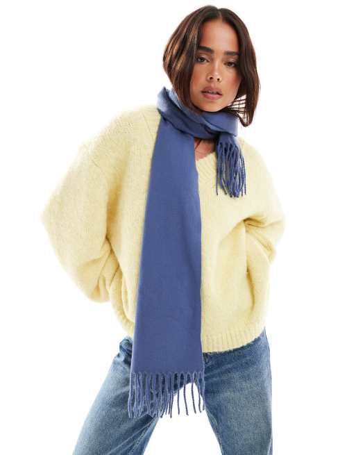 Bufanda azul denim con flecos de ASOS DESIGN, 3 de 3