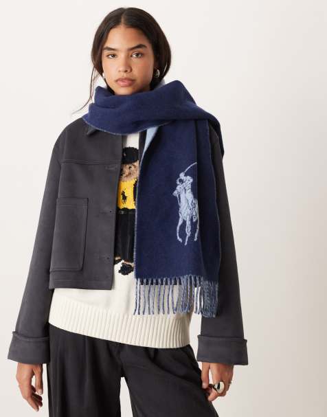 Bufanda azul marino con logo de jugador de polo de Polo Ralph Lauren - view 1