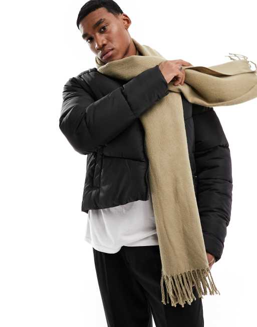 Bufanda beis con flecos de Jack & Jones
