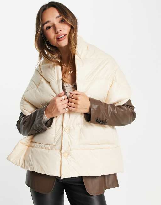 Bufanda color crema acolchada extragrande de Urbancode