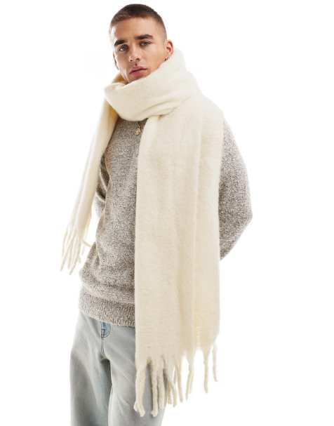 Bufanda color crema tipo manta de punto mullido de ASOS DESIGN - view 1