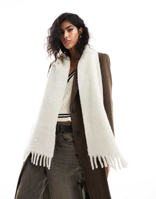 Bufanda color marfil de punto suave de Tommy Jeans