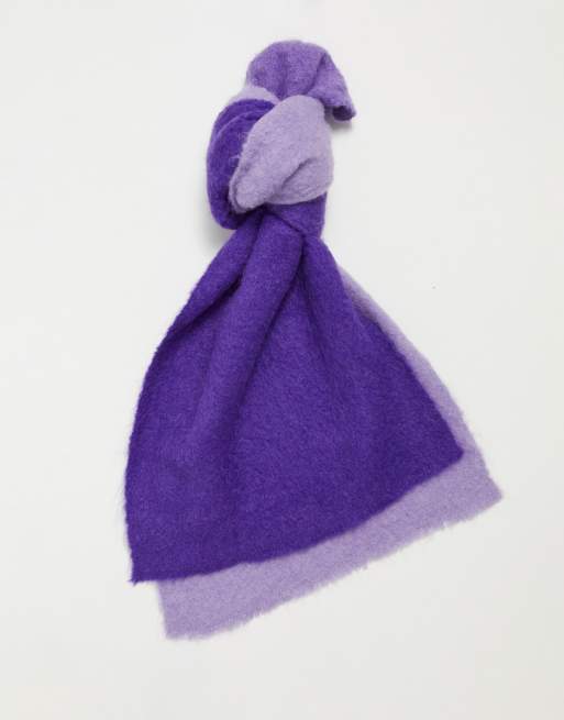 Bufanda con diseño degradado violeta y lila de mezcla de lana de ASOS DESIGN