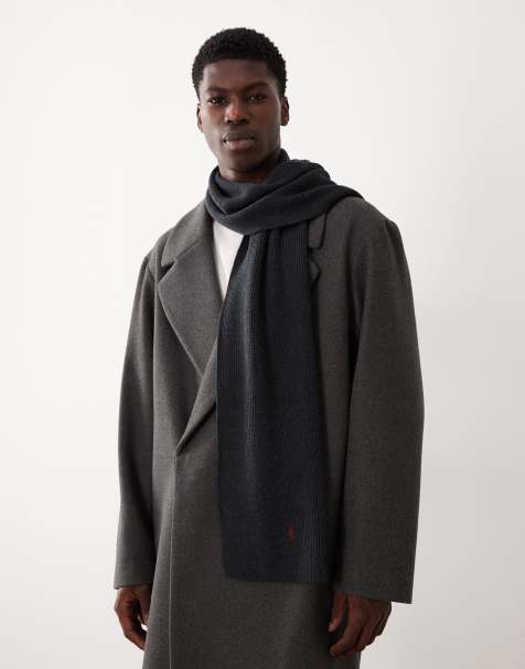Bufanda gris carbón jaspeado con logo de punto de lana de merino Icon de Polo Ralph Lauren - view 1