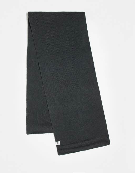 Bufanda gris carbón unisex de punto de arroz de Reclaimed Vintage (parte de un conjunto)