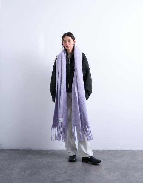 Bufanda morada a rayas estilo manta Sydney de Topshop - view 1