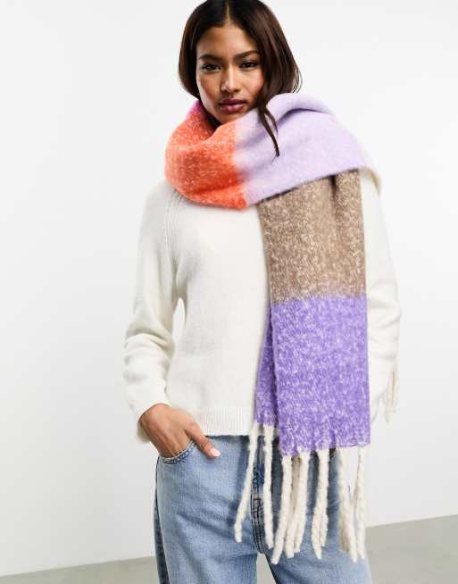Bufanda multicolor con diseño color block de tejido supersuave de Vero Moda