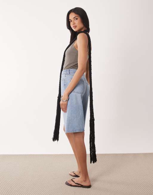 Bufanda negra con flecos finos de croché de ASOS DESIGN, 3 de 3