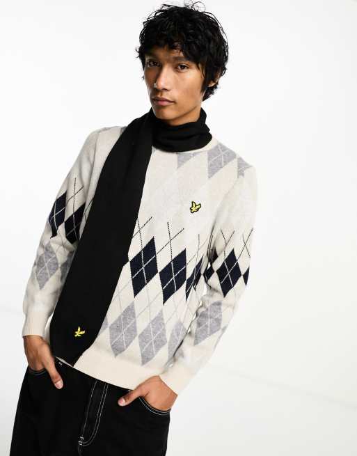 Bufanda negra con logo de Lyle & Scott