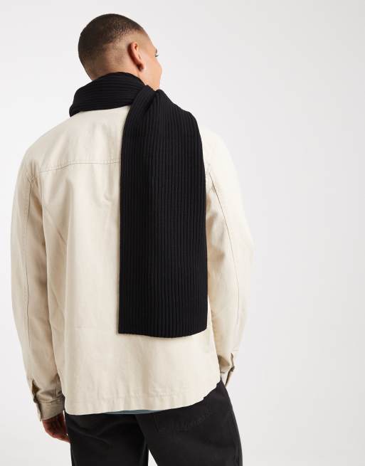 Bufanda negra de canalé de algodón de Fred Perry, 3 de 3