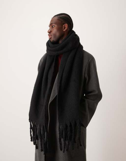 Bufanda negra extragrande tipo manta de tejido muy suave de My Accessories Man