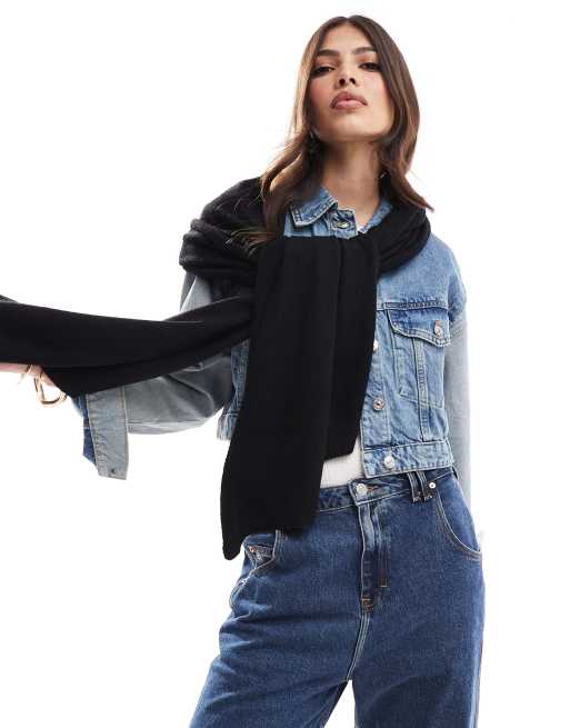 Bufanda negra ligera de mezcla de lana de ASOS DESIGN, 3 de 4