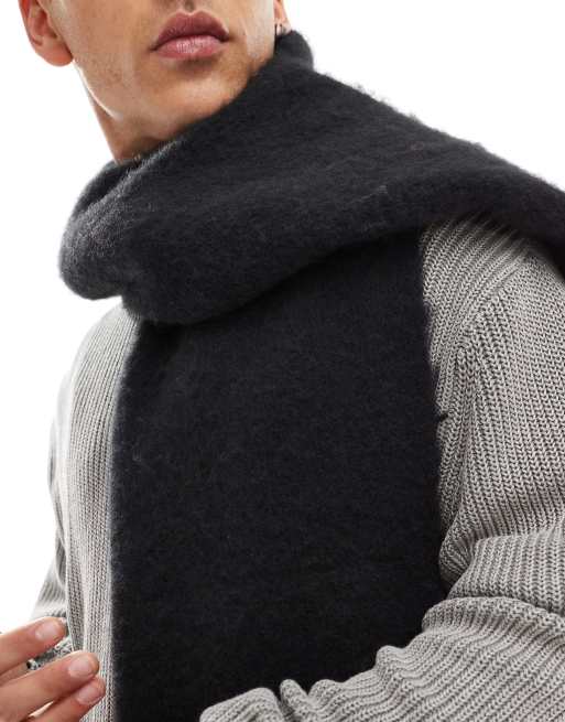 Bufanda negra tipo manta de punto mullido de ASOS DESIGN, 2 de 4