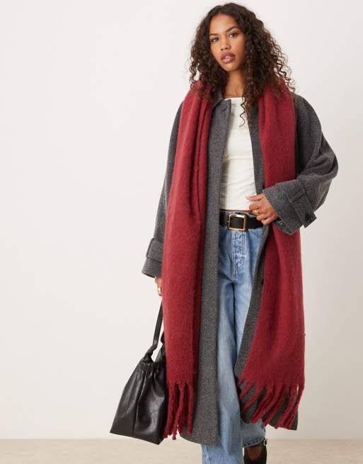 Bufanda roja extragrande tipo manta de tejido supersuave de My Accessories