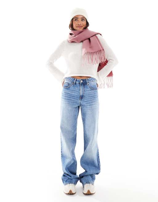 Bufanda rosa claro con borlas de tejido muy suave de ASOS DESIGN, 4 de 4