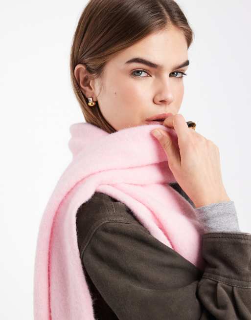 Bufanda rosa de punto mullido con lana de ASOS DESIGN, 2 de 3