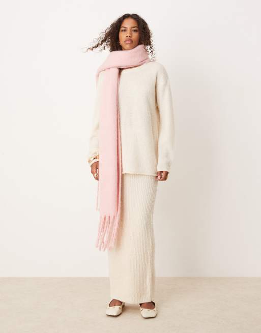 Bufanda rosa extragrande tipo manta de tejido supersuave de My Accessories