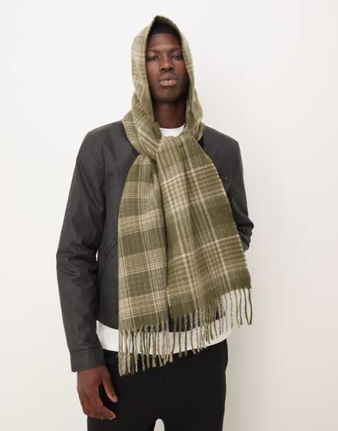 Bufanda verde a cuadros con capucha de ASOS DESIGN - view 1