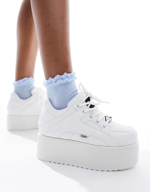 Buffalo - 1330-6 Stacked - Hvide sneakers stablede sneakers