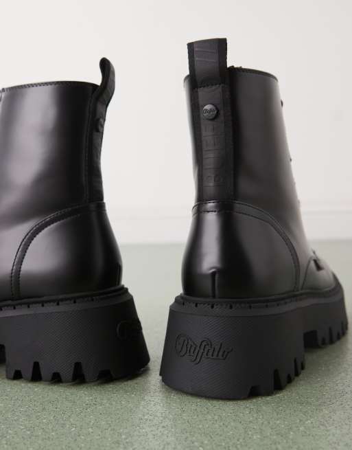 Buffalo Asp lace-up boots in black, 4 of 4