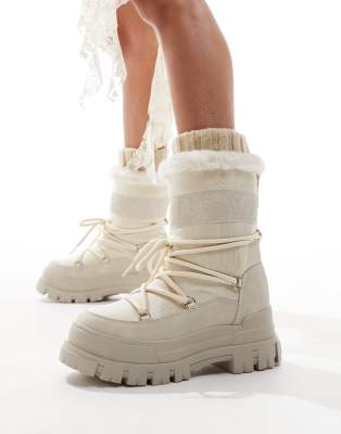 Buffalo Aspha Blizzard boots in cream