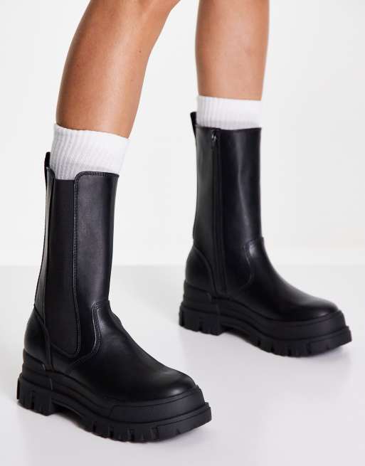 Chunky calf clearance boots