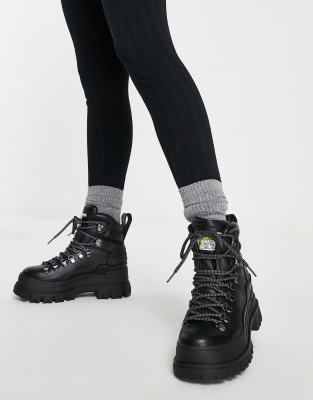 Buffalo Aspha Hike lace up boots in black