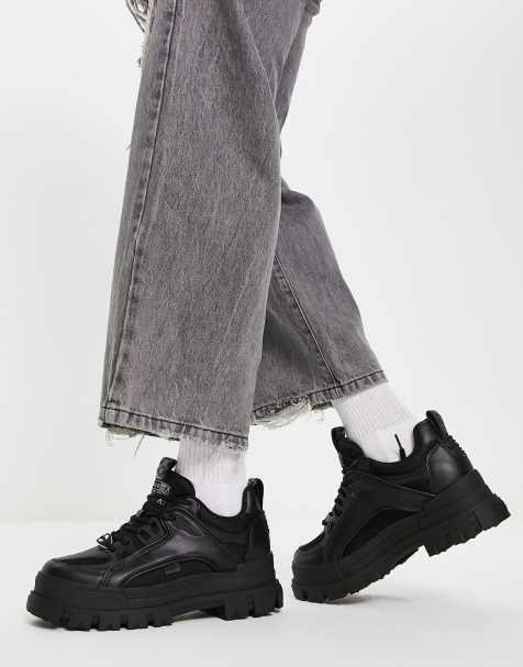 Buffalo aspha mesh vegan trainers in black    - view 1