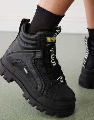 Buffalo Aspha NC mid boots in black ASOS