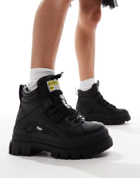 Buffalo – Aspha NC – Svarta, medelhöga boots - view 1