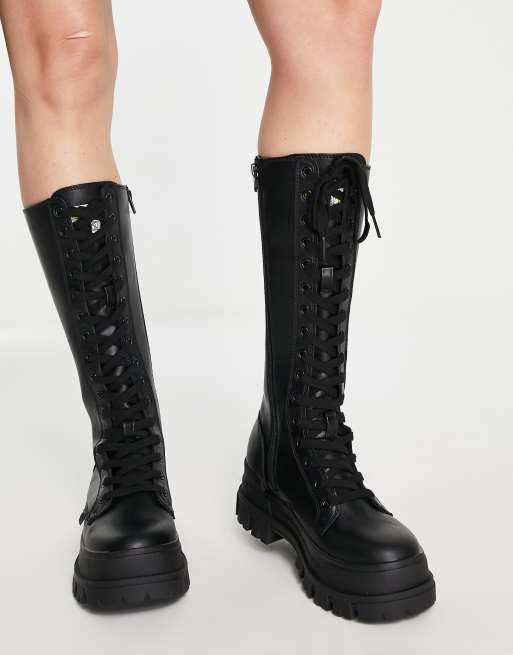 High leg on sale lace up boots