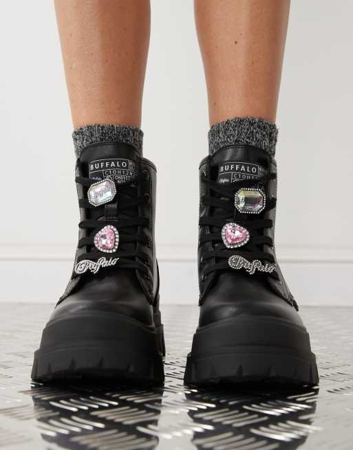 Buffalo Aspha RLD Ice boots in black | ASOS