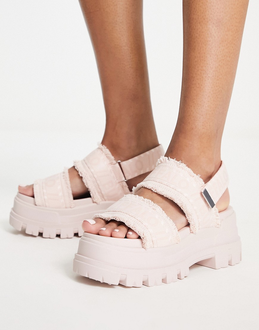 Buffalo Aspha Str Vegan-friendly Platform Sandals In Rose-pink